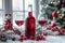 A bottle of wine and two glasses of wine on a table, homemade cranberry wine