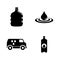 Bottled Water Delivery. Simple Related Vector Icons