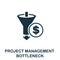 Bottleneck icon. Monochrome sign from project management collection. Creative Bottleneck icon illustration for web