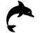 Bottlenose dolphin - vector stylized silhouette illustration for logo or pictogram. Jumping Dolphin emerging from the water is a s