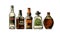 Bottles of alcohol. Distilled beverage