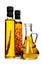 Bottles of aromatic olive oil.