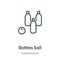 Bottles ball outline vector icon. Thin line black bottles ball icon, flat vector simple element illustration from editable