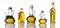 Bottles of Cooking Oils on White Background