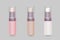 Bottles for cosmetics for skin care, decorative cosmetics. Set of bottles of different colors. Vector illustration