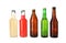 Bottles with different alcoholic drinks