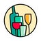 Bottles glass colorful hand drawn illustration logo logotypefor alcohol ars prints promo presentation stickers brand