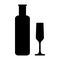 Bottles and glasse of alcohol. Wine illustration.