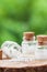 Bottles of homeopathy globules
