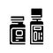 bottles with homeopathy medical drug glyph icon vector illustration