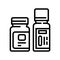 bottles with homeopathy medical drug line icon vector illustration