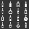 Bottles icons set grey vector