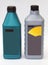 Bottles of motor oil and screen wash for cars