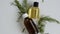 Bottles with rosemary essential oil