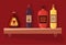 Bottles on Shelf, Alcohol Drink, Beverage Vector