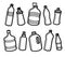 Bottles water set. Collection icon bottles water. Vector