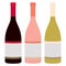 Bottles of wine. Colored icons
