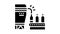 bottling maple syrup conveyor glyph icon animation