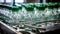 Bottling plant produces clean, transparent water bottles using automated technology generated by AI