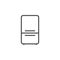 Bottom freezer refrigerator line outline icon