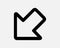 Bottom Left Arrow Line Icon Road Sign Traffic Symbol Direction Position Navigation Escape Route Path Thin Outline Cursor Vector