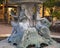 Bottom section of a bronze, ornate fountain sculpture at The Village at Sports Center in Arlington, Texas.