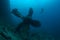 Bottom sunken ship wreck underwater