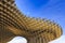 Bottom up view of Mushrooms of Seville , also known as Metropol Parasol. It was designed by the German architect Jurgen Mayer