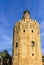 Bottom up view of Torre del Oro Tower of Gold, a military watchtower built in the first third of the 13th century