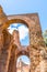 Bottom view of arches of ancient ruins on Palatine Hill