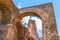 Bottom view of arches of ancient ruins on Palatine Hill