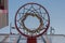 Bottom view of Basketball hoop.