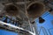 Bottom view of the Church bells. Close-up view of metal orthodox church bells