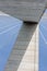 Bottom view of concrete pylon Pont de Normandie in France