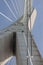 Bottom view of concrete pylon Pont de Normandie in France