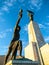 Bottom view of Liberty Statue on Gellert Hill in Budapest, Hungary, Europe