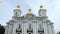 Bottom view of The Naval Nikolsky Cathedral in the summer day - St. Petersburg, Russia