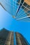 Bottom view of two skyscrapers, Atlanta, USA