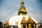 Boudhanath, Kathmandu, Nepal - October, 2019 Boudhanath Stupa, one of the largest spherical Tibetan stupas temple