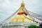 Boudhanath, Kathmandu, Nepal - October, 2019 Boudhanath Stupa, one of the largest spherical Tibetan stupas temple