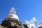 Boudhanath stupa and ama dablam peak from nepal