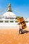 Boudhanath Stupa Nepali Porter Carrying Boxes