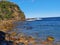 Boudi national park beach with blue clear sky surrounding sea