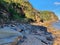 Boudi national park beach with blue clear sky surrounding sea