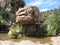 Boulder balancing on top of another rock in Arizona