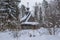 Boulder bridge in the Vasilevo Museum. Russia