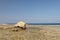 Boulder on deserted beach