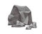 Boulder and stone fragments. Heavy solid bowlder. Big rough rock formation. Geology drawing of mountain rubble and