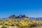 The boulder strewn mountain in the desert