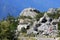 Boulders in a barren rocky Italian landscape